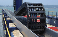Cable carrier on a crane